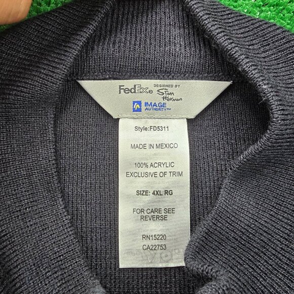 Fedex Sweatshirt Mens 4XL Black 1/4 Zip Pullover Employee Uniform Work Wear - Picture 6 of 7